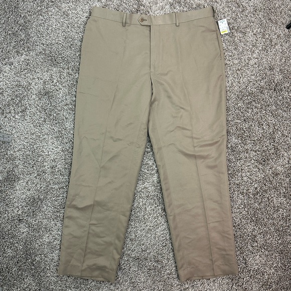 Savane Platinum Chino Dress Pants 38x30 Mid Khaki Straight Fit NWT - Picture 3 of 5